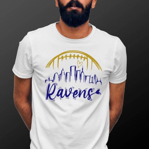 NFL Baltimore Ravens football Ravens heart skyline logo shirt