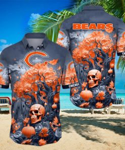 NFL Chicago Bears Halloween Skull Pumpkin Hawaiian Shirt