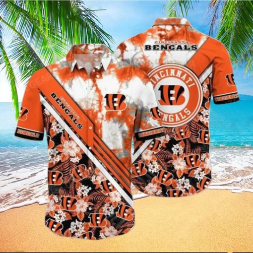 NFL Cincinnati Bengals Orange White Hawaiian Shirt