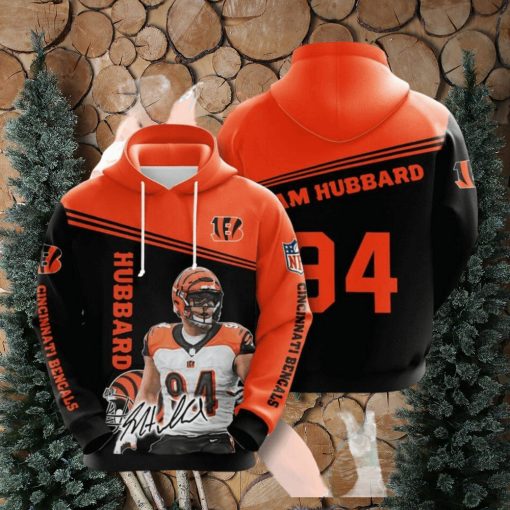 NFL Cincinnati Bengals Sam Hubbard Orange Black Pullover Hoodie