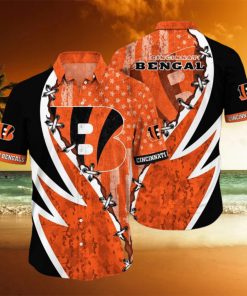 NFL Cincinnati BengalsHawaiian Shirt 3D Printed Graphic American Flag Print This Summer Gift For Fans