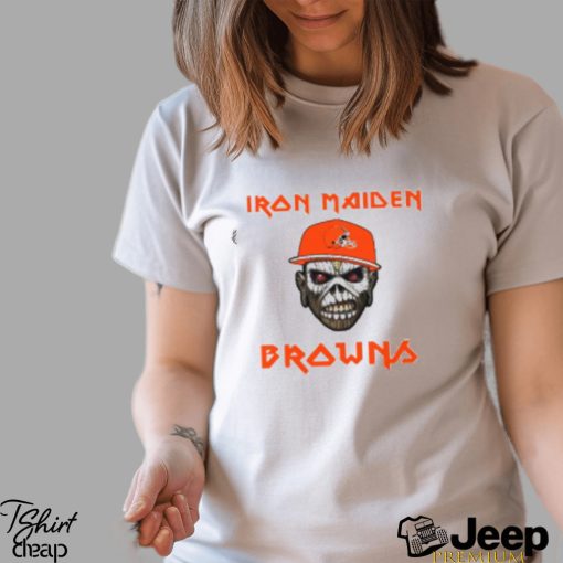 NFL Cleveland Browns Iron Maiden Rock Band Music T Shirt