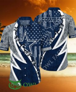 NFL Dallas Cowboys Summer Graphic American Flag Hawaiian Shirt 2024