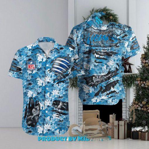 NFL Detroit Lions Floral Hawaiian Shirt