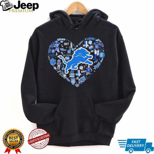 NFL Detroit Lions Heart I Love Detroit Lions Football shirt