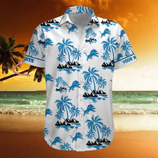 NFL Detroit Lions Palm Tree Tropical Summer Hawaiian Shirt