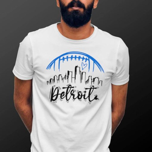 NFL Detroit Lions football Detroit heart skyline logo shirt