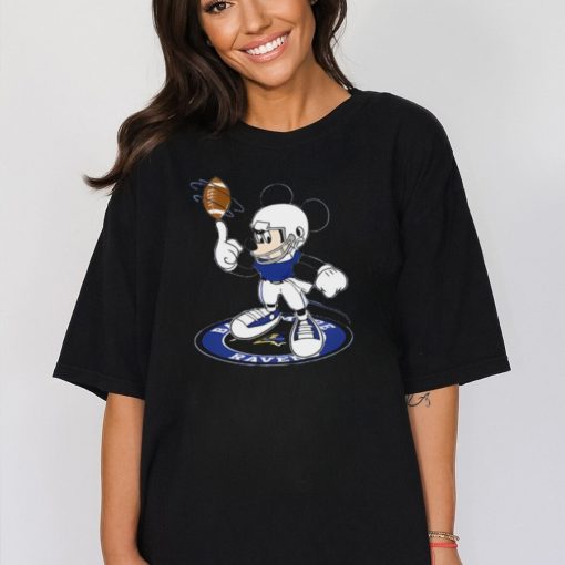 NFL Football Baltimore Ravens Cheerful Mickey Disney Shirt