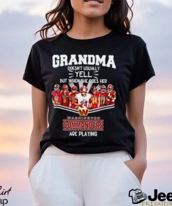 NFL Grandma Doesn’t Usually Yell But When She Does Her Washington Commanders Are Playing Football Team signature shirt