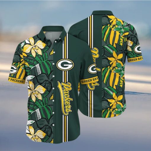 NFL Green Bay Packers Hawaiian Shirt Flower Chic Summer Gift For Fans