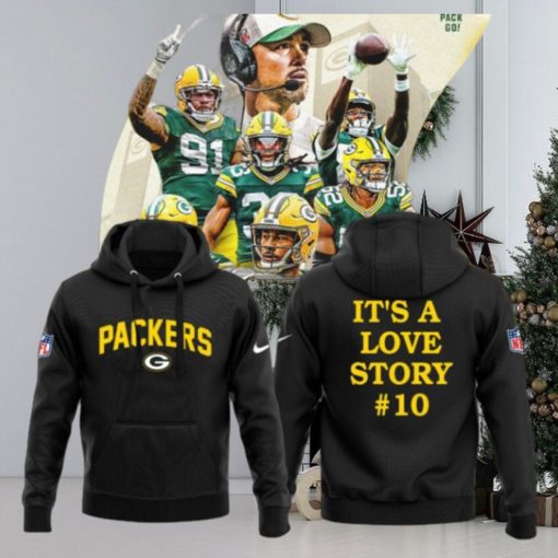 NFL Green Bay Packers It’s A Love Story 10 Hoodie – Black