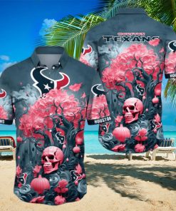 NFL Houston Texans Halloween Skull Pumpkin Hawaiian Shirt