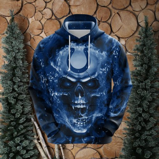 NFL Indianapolis Colts Skull Funny Blue 3D Hoodie Zip Hoodie For Men And Women Sport Gift