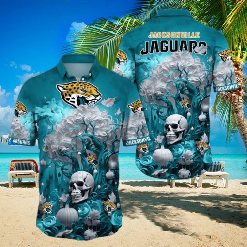 NFL Jacksonville Jaguars Halloween Skull Pumpkin Hawaiian Shirt