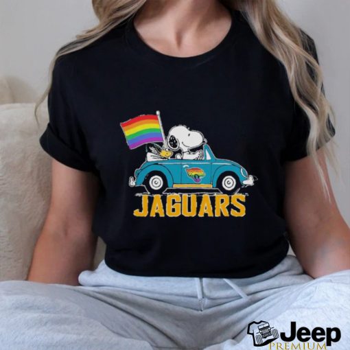 NFL Jacksonville Jaguars Snoopy Peanuts LGBT Flag T Shirt