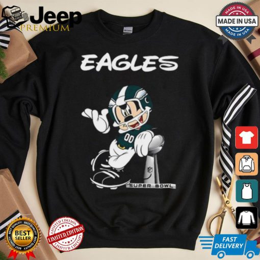 NFL Mickey Eagles Taking The Super Bowl Trophy Football T Shirt