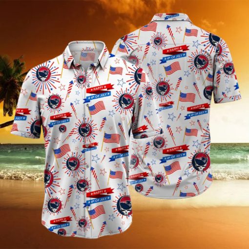 NFL New England Patriots Grateful Dead Hawaiian Shirt, Grateful Dead Hawaiian Shirt