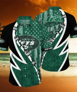 NFL New York Jets Hawaiian Shirt 3D Printed Graphic American Flag Print This Summer Gift For Fans