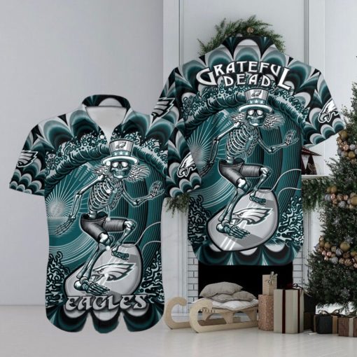 NFL Philadelphia Eagles Grateful Dead Hawaiian Shirt For Fans