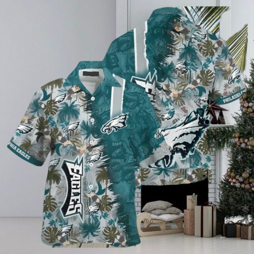 NFL Philadelphia Eagles Green Grey Trendy Hawaiian Shirt Aloha Shirt