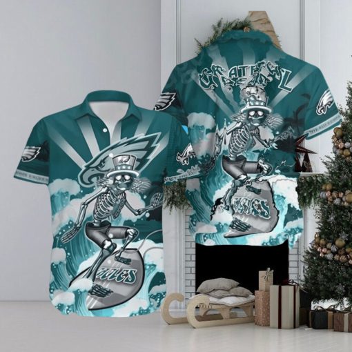 NFL Philadelphia Eagles Hawaiian Shirt Grateful Dead