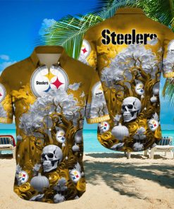 NFL Pittsburgh Steelers Halloween Skull Pumpkin Hawaiian Shirt