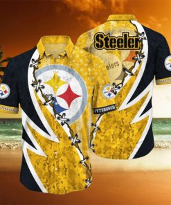 NFL Pittsburgh Steelers Hawaiian Shirt 3D Printed Graphic American Flag Print This Summer Gift For Fans