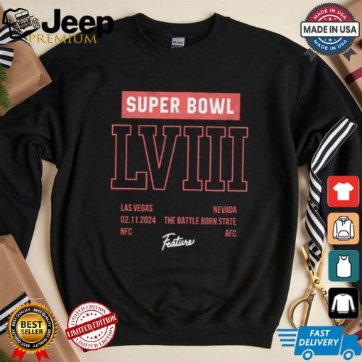 NFL Schwarzes Feature x NFL Super Bowl LVIII T Shirt