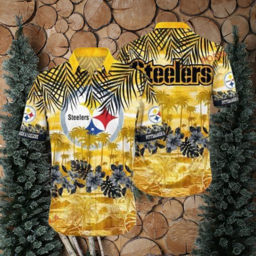 NFL Steelers Tropical Pattern Hawaiian Shirt