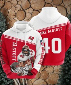 NFL Tampa Bay Buccaneers Mike Alstott Bay Red White Pullover Hoodie