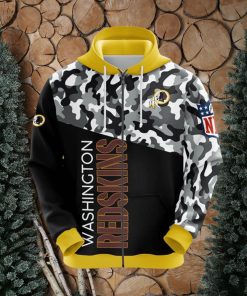 NFL Washington Redskins Camouflage Yellow 3D Hoodie Zip Hoodie For Men And Women Sport Gift