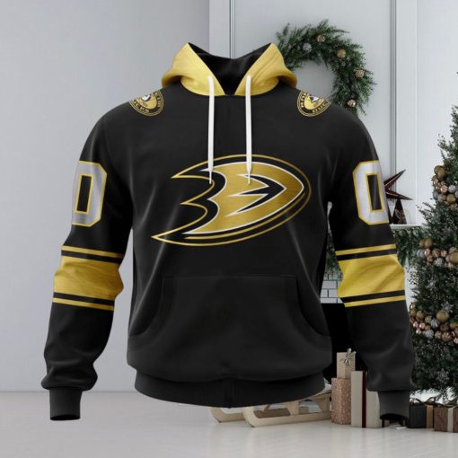 NHL Anaheim Ducks Special Black And Gold Design Hoodie