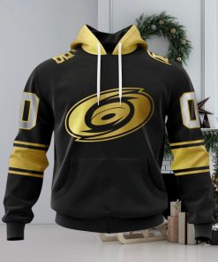 NHL Carolina Hurricanes Special Black And Gold Design Hoodie