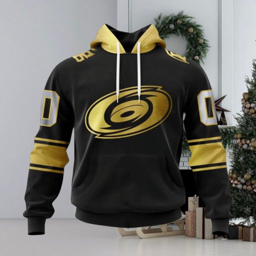 NHL Carolina Hurricanes Special Black And Gold Design Hoodie