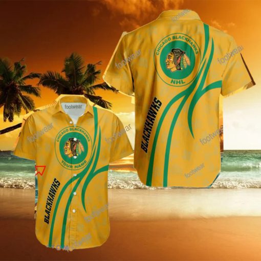 NHL Chicago Blackhawks Hawaiian Shirt Design Gift Fans Summer Holidays Custom Name