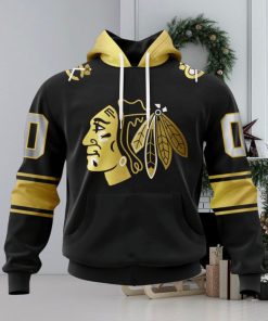 NHL Chicago Blackhawks Special Black And Gold Design Hoodie