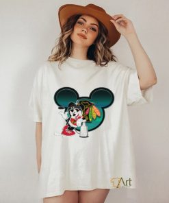 NHL Chicago Blackhawks Stanley Cup Mickey Mouse Disney Hockey T Shirt