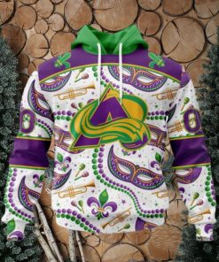 NHL Colorado Avalanche Special Mardi Gras Design Hoodie