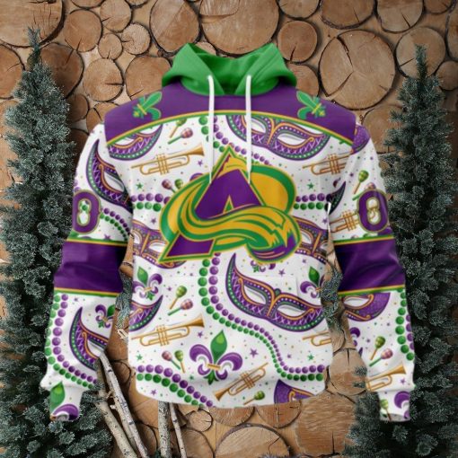 NHL Colorado Avalanche Special Mardi Gras Design Hoodie