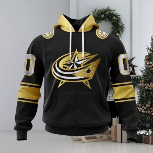 NHL Columbus Blue Jackets Special Black And Gold Design Hoodie
