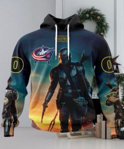 NHL Columbus Blue Jackets Special Star Wars The Mandalorian Design Hoodie