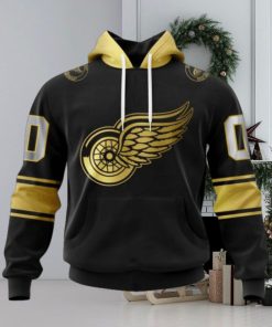 NHL Detroit Red Wings Special Black And Gold Design Hoodie