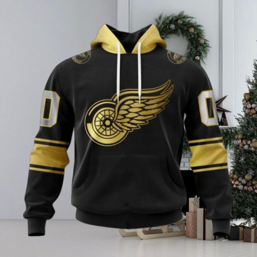 NHL Detroit Red Wings Special Black And Gold Design Hoodie