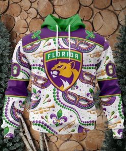 NHL Florida Panthers Special Mardi Gras Design Hoodie