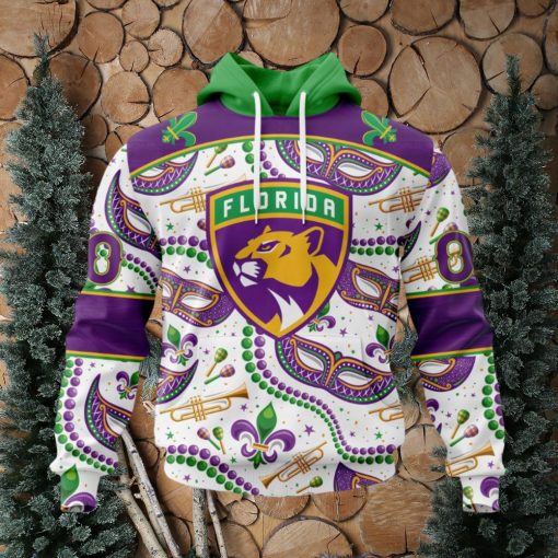 NHL Florida Panthers Special Mardi Gras Design Hoodie