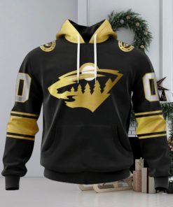 NHL Minnesota Wild Special Black And Gold Design Hoodie