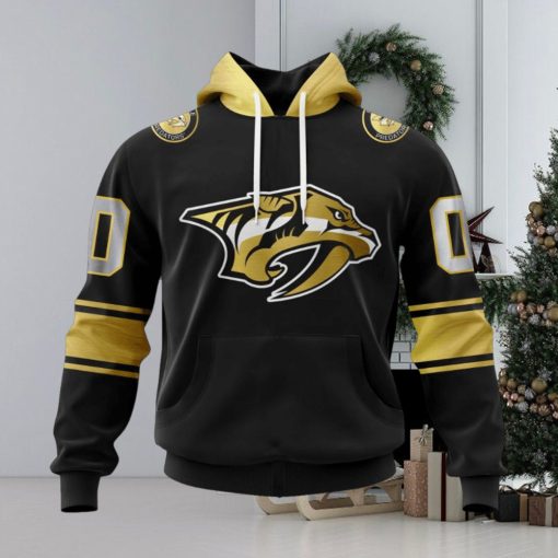 NHL Nashville Predators Special Black And Gold Design Hoodie