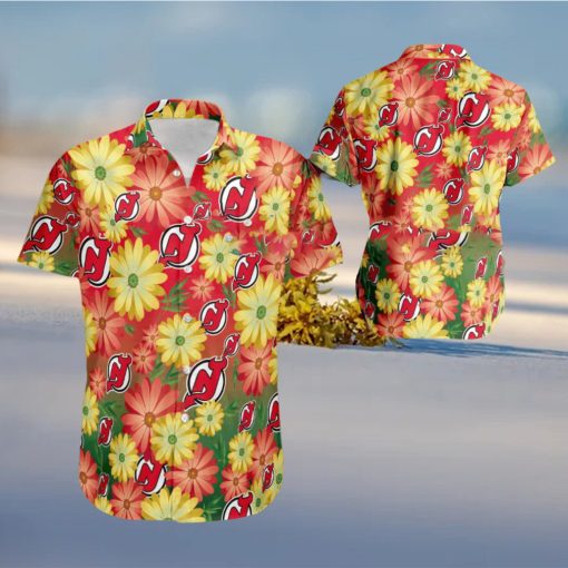 NHL New Jersey Devils Flower Beach Hawaiian Shirt