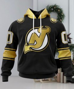 NHL New Jersey Devils Special Black And Gold Design Hoodie