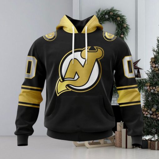 NHL New Jersey Devils Special Black And Gold Design Hoodie